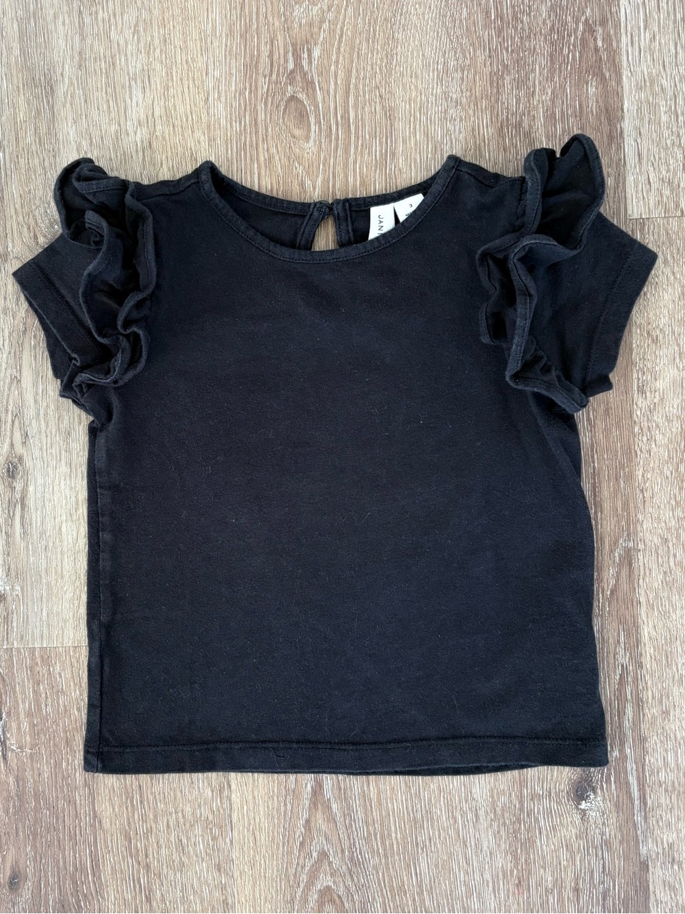Janie and Jack Ruffle Sleeve Tee in Black Size:3T| Early Autumn, Chic, Classic